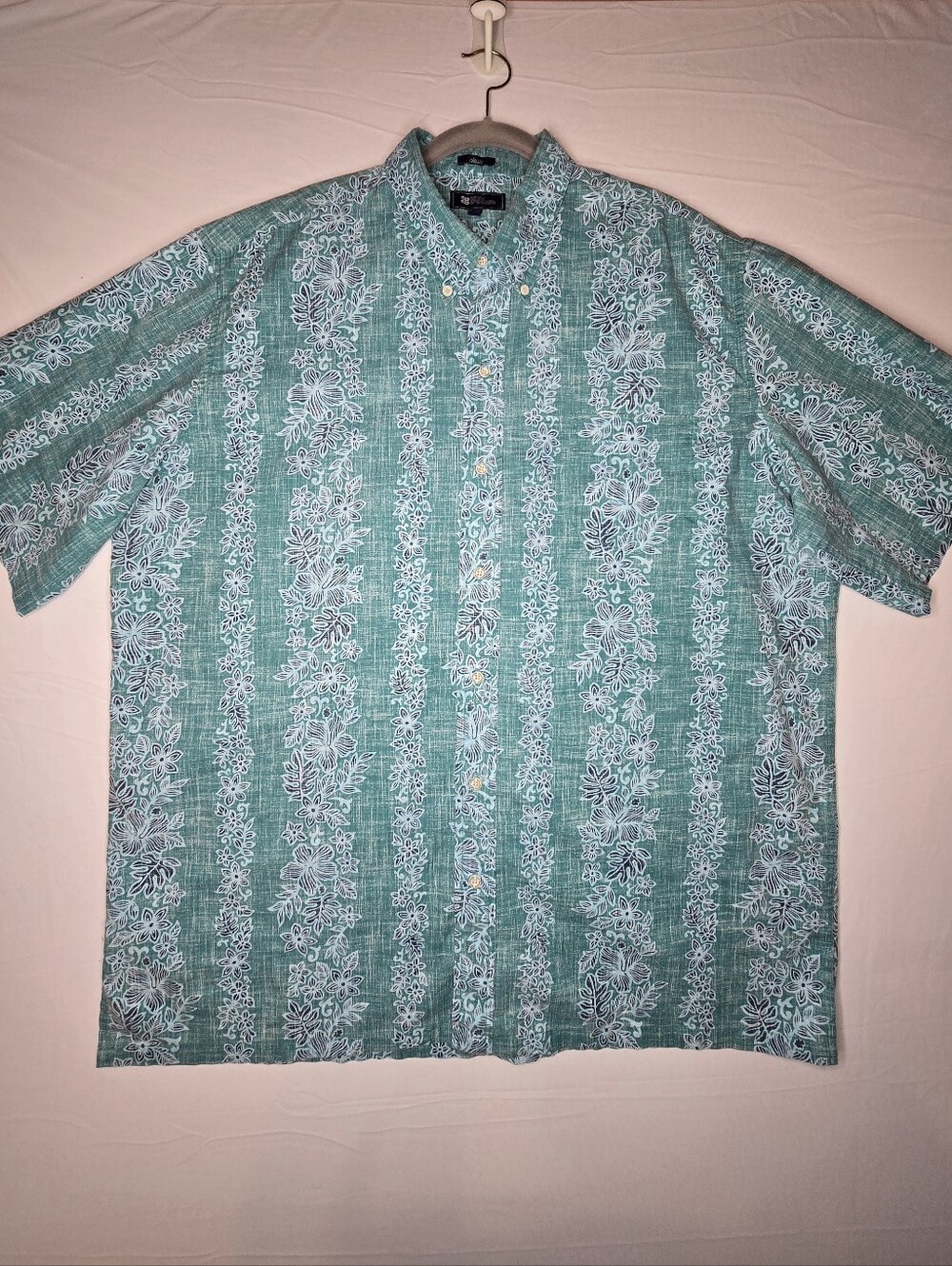 Reyn Spooner Classic Hawaiian Aloha Shirt Mens XXL Teal Floral Tropical - Picture 2 of 13
